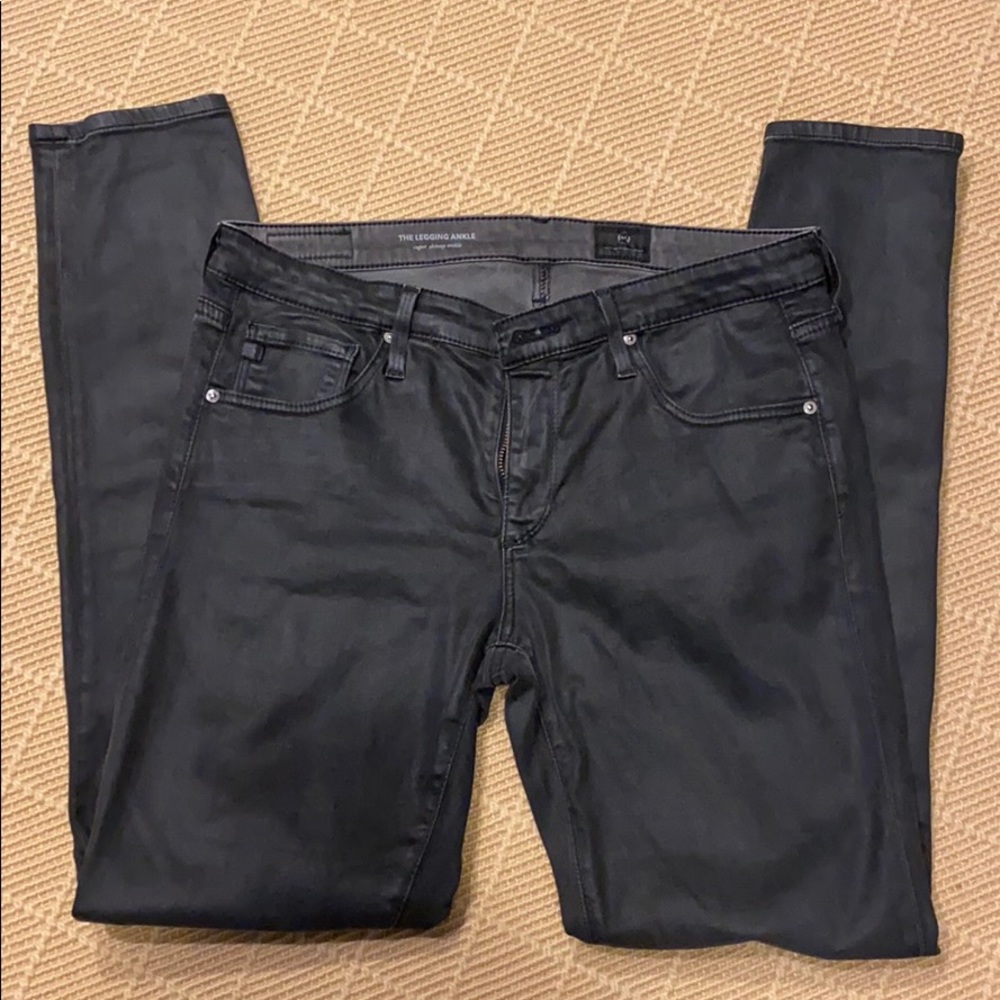 AG coated washed black jeans